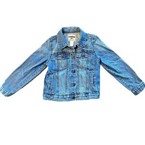 OshKosh Bgosh Girls Denim Jacket 8/8A Blue Jean Snap Button pockets outdoors